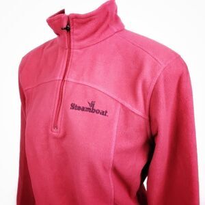 Steamboat Doudle Diamond red fleece sweater size S